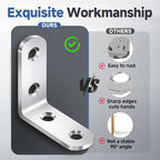 20PCS L Bracket Corner Brace Sets, Stainless Steel L Brackets