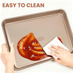 SEIION 2 Pack Baking Sheets with 2 Wire Racks & 50 Pre-Cut Parchment Papers | Heavy Duty Nonstick Cookie Pans (17.5"x11.8") | Warp-Resistant Oven Roasting Set for Meal Prep & Holiday Gifts