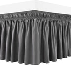 RIMELA King Grey Bed Skirt Wrap Around Elastic Dust Ruffles Solid Color Wrinkle and Fade Resistant with Elastic Belt Easy to Install Dark Gray for King & California King Size 15 Inch Drop