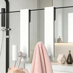 HUFEEOH 2-Pack Over The Door Hooks, Stainless Steel Door Hanger for Towels & Coats, Bathroom Towel Rack Coat Rack, Tool-Free Hooks for Hanging (White, Fits 3/8" Thick Door - T Shape 2 Pack)