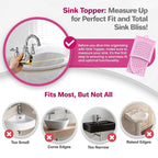 Sink Topper Bathroom Counter Cover & Storage Saver, Foldable Silicone Mat for Hot Tools, Hair Styling & Makeup, Beauty Brush Cleaning Mat, RV Camper Sink Cover & for Small Spaces (Large Pink)