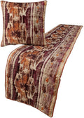 The HomeCentric King Queen Twin Pink & Orange Designer King 90"x18" Bed Runner with Pillow Cover, Ikat & Quilted Bed Scarf on Cotton Printed Fabric - Ikat Splash