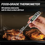 Electronic Digital Display Thermometer, 304 Long Probe, Suitable for Kitchen Cooking, BBQ, with Waterproof Feature and Capable of Sensitive and Rapid Measurement.