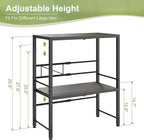 Expandable-Metal-Storage-Shelves-Organizer For Pantry Kitchen Garage, 2-Tier Heavy Duty Shelving Units and Storage For Small Appliance, Adjustable Standing Shelf Riser Rack For Closet Warehouse