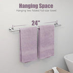 Brushed Nickel Towel Bar 24 Inch, 304 Stainless Steel Bathroom Towel Holder, Towel Racks for Bathroom Wall Mounted, Modern Bathroom Accessories for Home Bathrooms, Kitchens,Hotels & Toilets（Silver）