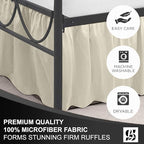 SKY BEDDINGS - Queen Size Ruffled Bed Skirt with Split Corners - 18 Inch Drop Dust Ruffle Bed Skirt with Platform Three Sided Coverage - 100% Microfiber, Ivory
