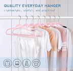 TIMMY Velvet Hangers - 50-Pack Ultra Thin Space Saving Suit and Coat Hanger, Heavy Duty Clothes Holder Up-to 10 Lbs - Pink