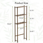 AmazerBath Bamboo Over The Toilet Storage Shelf, Over Toilet Bathroom Organizer Rack, 3-Tier Bathroom Shelves Over Toilet, Space Saver, Walnut Brown