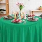 16 Pack Green Plastic Tablecloth for Round Tables, Premium Decorative Green Disposable Table Cloths for Parties, Round Party Table Cover for Birthday Anniversary Graduation Picnic Party, 84 Inch