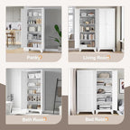 Yizosh Metal Pantry Cabinet, Cupboard