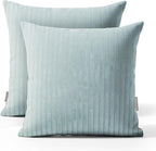 Haven & Glow Decorative Throw Pillow Cover – Square Cushion Case with Zipper | Modern Sofa, Couch & Bed Accent Pillow Covers for Living Room, Bedroom & Home Decor | 18 x 18 inches – Blue – 2 Pc