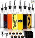 Salzesfalls 8oz Olive Oil Dispenser Bottle,Oil Dispenser for Kitchen,8 Pack olive oil dispenser with Stainless Steel Pourer Spouts,Vinegar Cruet Bottle with Pourers