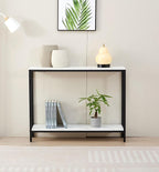 loglus Console Table for Entryway, Faux Marble MDF Sofa Table