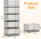 Hongtamoya 5-Tier Stackable Closet Organizers and Storage Shelves, Extend Clothing Closet Shelf Bins for Wardrobe Kitchen Office Bathroom, Clothes Organizer System-Wider Mouth Design, Black
