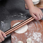 Berglander Rose Gold Rolling Pin, 16.7 Inches Stainless Steel Matte Finish With Rose Gold Titanium Plating Copper Rolling Pin For Baking, Pizza, Dough, Pie, Cookie, Gift Ideas For Bakers.