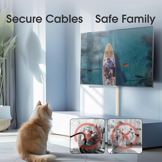 Large Cord Hider - 47in Wire Hiders for TV on Wall, Paintable Cable Hider, X-Large Cable Management Kit, Cord Hiding for Wall, W1.6in H0.8in, Beige