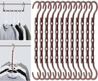 Mr. Pen- Space Saving Hangers for Clothes, 12 pcs, Mahogany Color, Plastic Multi Clothes Hangers Space Saving, 5 Slots, 360° Rotating Hooks