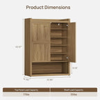 SICOTAS Shoe Cabinet Storage for Entryway - 48-Pair Shoe Cabinets with Doors and Adjustable Shelves, Modern Large 7-Tier Shoes Storage Cabinet for Mudroom Closet Hallway Living Room, Brown Oak, 2PCS
