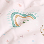Twin Size Toddler Bedding Set for Girls 5 Piece Toddler Girl Bedding, Super Soft Toddler Comforter Set Includes Comforter, Flat Sheet, Fitted Sheet, Pillowcase (Pink Cute Rainbow)