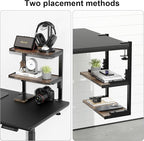 2-Tier Desk Shelf, Expandable Under Desk Storage, Clamp on Desk Shelf, Desktop Accessories for Offices, Study Rooms, and Game Rooms (Wood)