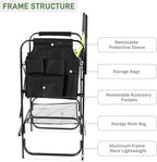 Outvita 4 Piece31 Tall Directors Chair Height Seat Folding with Side Table Storage Bag, Support for 300Lbs Portable Makeup Artist Chair with Bar Height(Green/Black)