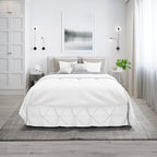 Nestl White Bed Skirt Queen Size, Pinch Pleat Queen Bed Skirt, 14" Inch Drop Queen Bedskirt, Hotel Quality White Bed Skirts, Premium Microfiber Bedskirt for Queen Bed, White Queen Bed Skirt