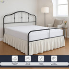 Cottington Lane Ruffled Bed Skirt Twin Size with Split Corner, Brushed Microfiber Hotel Quality Ivory Dust Ruffle, 12 Inch Drop Gathered Bedskirt, Soft and Stylish, Shrinkage and Fade Resistant