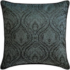 The HomeCentric King/Queen/Twin Gray Decorative Twin 53"x18" Bed Runner with Two Pillow Cover, Damask, Victorian & Bead Embroidery Bed Scarf on Suede Fabric - Beatrice