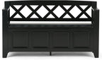 SIMPLIHOME Amherst Entryway Storage Bench - 48 inch Wide Solid Wood Hallway Seat in Black, Transitional Bench for Entryway or Living Room with Lift-Up Lid and Spacious Storage