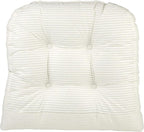 Klear Vu Gripper Overstuffed Universal Non-Slip Dining Chair Cushions for Kitchen Decor or Office Use, U-Shaped Skid-Proof Seat Pad, 17x17 Inches, 2 Count (Pack of 1), Solid Ivory