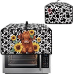Countertop Convection Oven Cover Dust Protection Air Fryer Toaster Oven Covers for Home Kitchen Decorations 16.5 x 20.5 x 10 inches, M, Sunflower Highland Cow Print
