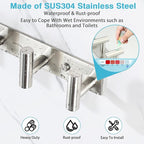 Alise Towel Hooks Towel Robe Coat Hook Rail with 5 Hooks Wall Mount Key Hooks for Coat Hat Towel Purse Robes Bathroom,SUS304 Stainless Steel Wall Hooks Self Adhesive and Drilling,Brushed