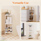 Lifewit Floor Standing Shower Caddy Corner, 3 Tier Plastic Shower Stand Rack with Adjustable Feet and Hooks, Rustproof Bathroom Shelf Organizer, White, 34 x 24 x 75 cm/13 x 9.5 x 29.5 inch