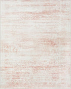 Srugn Washable Rugs 4x6 Area Rugs for Living Room,Bedroom,Kids Room,Nursery- Soft Faux Wool Small Carpets,Non Slip&Non-Shedding Low Pile Vintage Print Rugs for Enterway,Home Office Decor-Pink White
