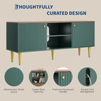TV Stand for Living Room, Modern Entertainment Center Up to 65" TV,Television Console Table with Storage Cabinets,Green