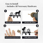 Dog Leash Holder for Wall, Key Holder Mount with 5 Metal Hooks, Pet Leash and Key Organizer, Screw Mounted Rack for Leashes Keys Collars, Entryway Garage Mudroom