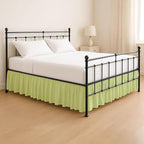 KRISHNA Ruffled Bed Skirt with Split Corners Twin, 100% Microfiber Hotel Quality, 18 Inch Drop Dust Ruffle Gathered Bedskirt with Platform, 39" x 75", Sage