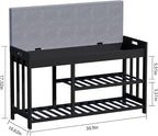 APRTAT 3-Tier Bamboo Shoe Rack Bench, Shoe Storage Organizer Bench, Entryway Benchs, Shoes Rack for Front Door Entrance, Entryway Bathroom Bedroom (Black, Large)