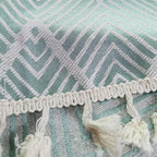 Simple Bedside Table Tassel Cover Cloth, Tablecloth Cover Towel, Suitable for Bedside Table TV Microwave Washing Machine Refrigerator Dust Cover (Light Green, 15.7 * 35.4 inches)