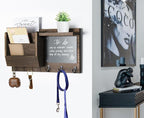 Ziivita Key Holder for Wall - Mail Holder Organizer Wall Mount with Shelf - Rustic Hanging Key Rack Hanger with Hooks Decorative for Home Letter Dog Leash Entryway Farmhouse Living Room Decor