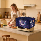 Gorgeous Butterfly Rose Moon Print Microwave Oven Cover Dust-Proof Microwave Oven Grill Cover Protector Kitchen Appliance Protector Dirt and Fingerprint Protection, S