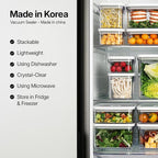 VAKUEN Premium Airtight Food Storage Containers, Square 2PC/Set(1.48qt/1.5Lx2pcs), Smart One-Click Seal Lid, No Hinges, 100% Leak Proof, BPA-FREE, Dishwasher, Freezer & Microwave Safe