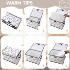 Stackable Storage Bins with Lids,Closet Organizers Fabric Box for Home and Office,Blanket Clothes Organizers,Under Bed Storage Containers 3 Pack