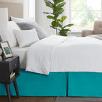 Nestl Teal Full XL Bed Skirt - Full XL Size Bed Skirt 14 Inch Drop - Brushed Microfiber Bed Skirts - Hotel Quality Pleated Bed Skirt - Shrinkage & Fade Resistant