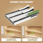 Seinloes Pull Out Cabinet Organizer, 4-Side Expandable to Fit Most Cabinets, 3 Rail Slide Out Drawers with Raising Pad for Framed & Frameless Cabinets, 11"-16" W x 17"-24" D, White, 2 Pack