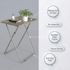Tv Trays Folding Tv Table, Dinner Table for Eating with Sturdy Metal Frame, Small Foldable Snack Trays Table for Living Room, Couch,Sofa, Bed, No Assembly Required (3D Black Wood)