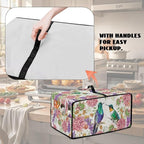 Toaster Oven Dust Cover for Countertop Convection Ovens, Dustproof Small Electrical Appliance Protector Kitchen Decor, M, 16.5 x 20.5 x 10 Inches, Hummingbird Pink Flower Creamy White
