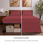 Mellanni Bed Skirt Twin Size - Bed Skirting - 15-Inch Tailored Drop Pleated Dust Ruffle - Hotel Luxury Bedding - Wrinkle, Fade, Stain Resistant - 1 Bedskirt (Twin, Brick Red)
