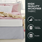 Pleated Bed Skirt King Size, 18" Drop with Platform Design for Secure Fit, Split Corners, Wrinkle-Resistant Microfiber for Modern Stylish Look, Tailored Bedding for Hotel Luxury - Light Grey