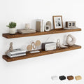 Dreamland 48Inch Floating Shelves for Wall, Rustic Wooden Storage Shelf for Living Room, Kitchen, Farmhouse, Wall Mounted Display Shelving with Invisible Heavy-Duty Metal Bracket, Set of 2 - Brown